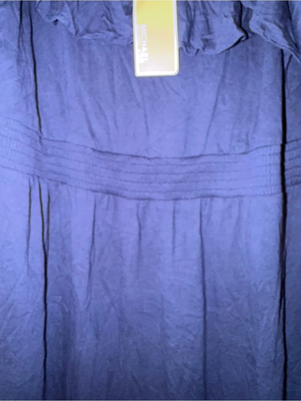 NWT women’s Michael Kors Navy Ruffle Cold-Shoulder Maxi Dress; XL